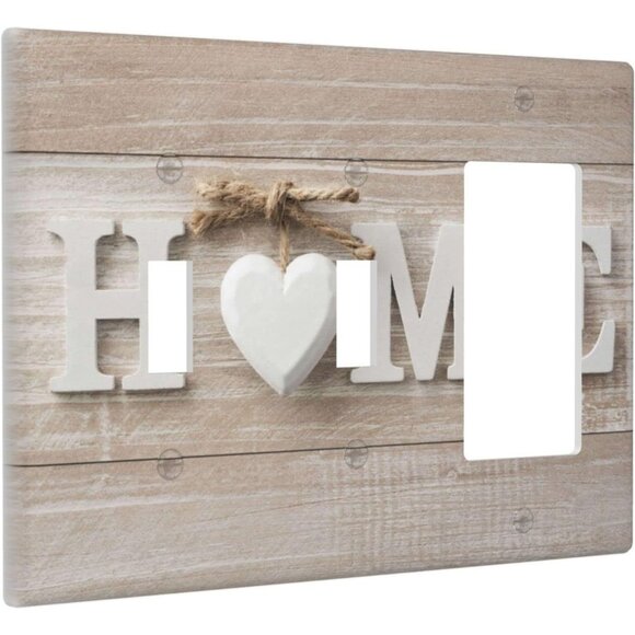 Farmhouse Home Combination Wall Plate 3 Gang Toggle/Toggle/Rocker Switch Cover - Picture 2 of 8